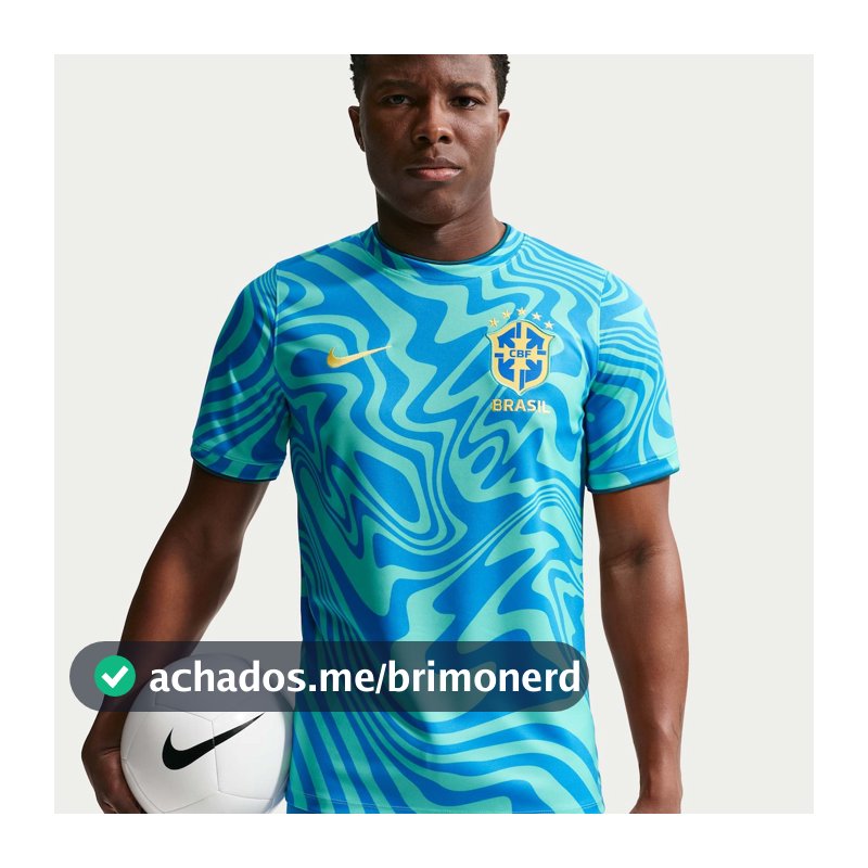 Camiseta Brasil Dri Fit Nike Academy Pro Pre Jogo Masculina