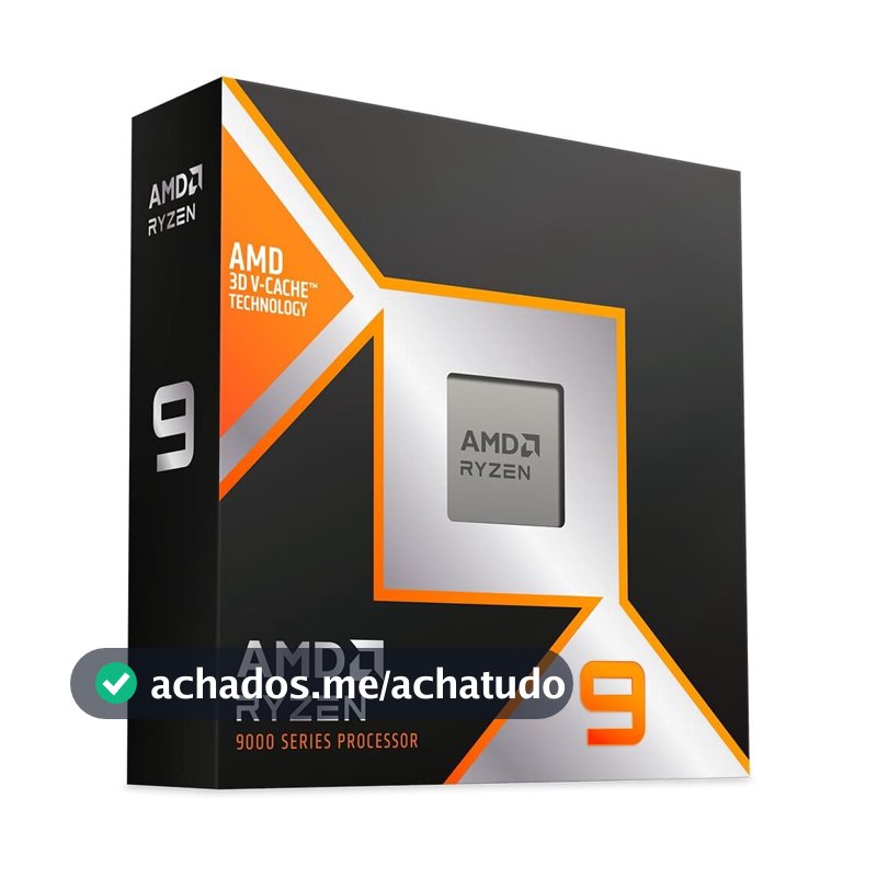 Processador AMD Ryzen 9 9950X3D, 4.4 GHz (5.5 GHz Max Turbo), Cache 144MB, 16 Núcleos, 32 Threads, AM5, Sem Vídeo Integrado - 100-100000719WOF
