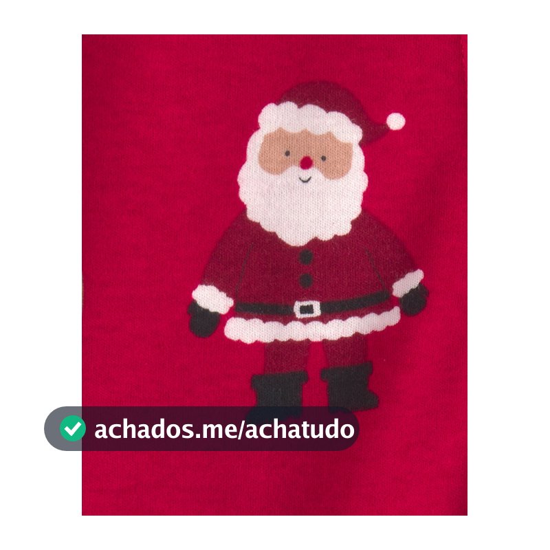 Macacão Carter's com pezinho bebê menino papai Noel Natal - Vermelho