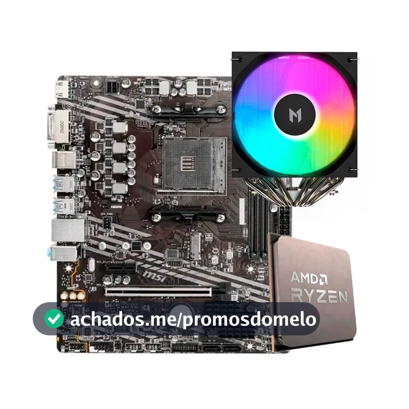 Placa-Mãe MSI B550M-A PRO + Processador AMD Ryzen 7 5700X + Air Cooler MACH1 WIND