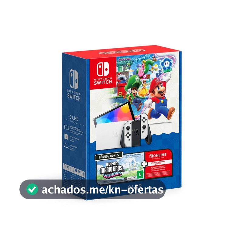 Console Nintendo Switch OLED + Super Mario Bros. Wonder + 3MO NOS - NT000053NSW