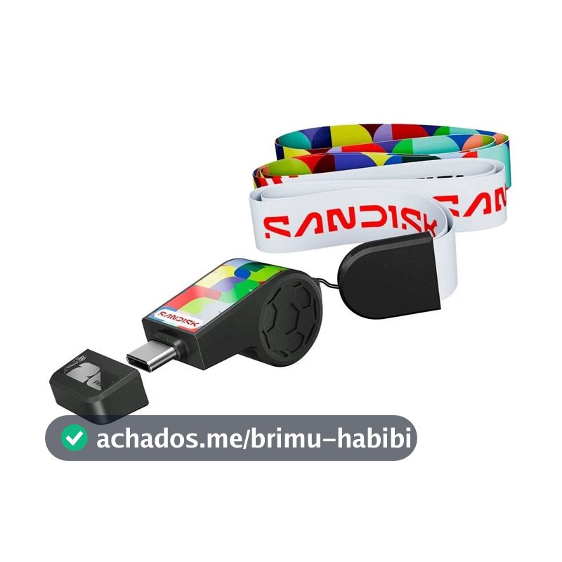 Pen Drive 64GB SanDisk FIFA World Cup 2026 Edition, USB-C 3.2, Leitura de 300MB/s, Preto - SDCZIA-064G-G46