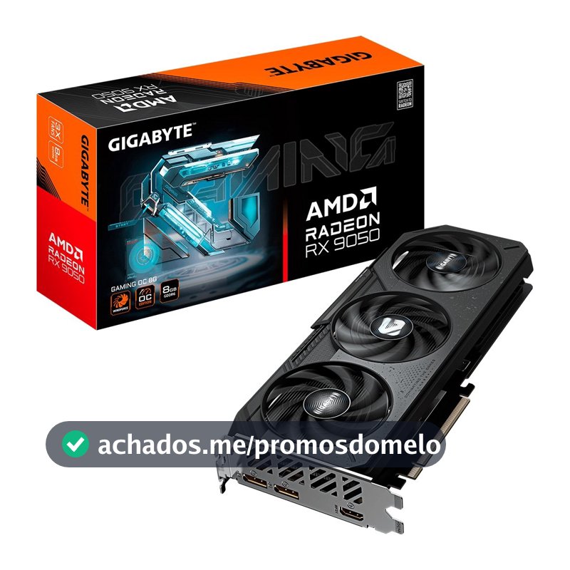 Placa de Vídeo Gigabyte RX 9050 GAMING OC 8GB AMD Radeon, 8GB GDDR6, 128bit - GV-R9050GAMING OC-8GD