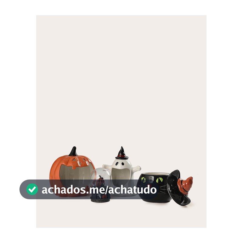 Pote decorativo de cerâmica gato Halloween 16,5cm x 13,5cm - Preto