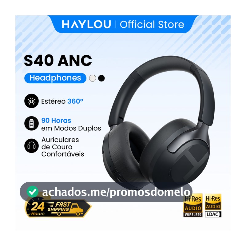 Fone de Ouvido Sem Fio HAYLOU S40 ANC com Cancelamento de Ruído de 50dB, Áudio Espacial 3D de Alta Resolução, Fone de Ouvido Bluetooth 6.0 Over Ear - AliExpress 44