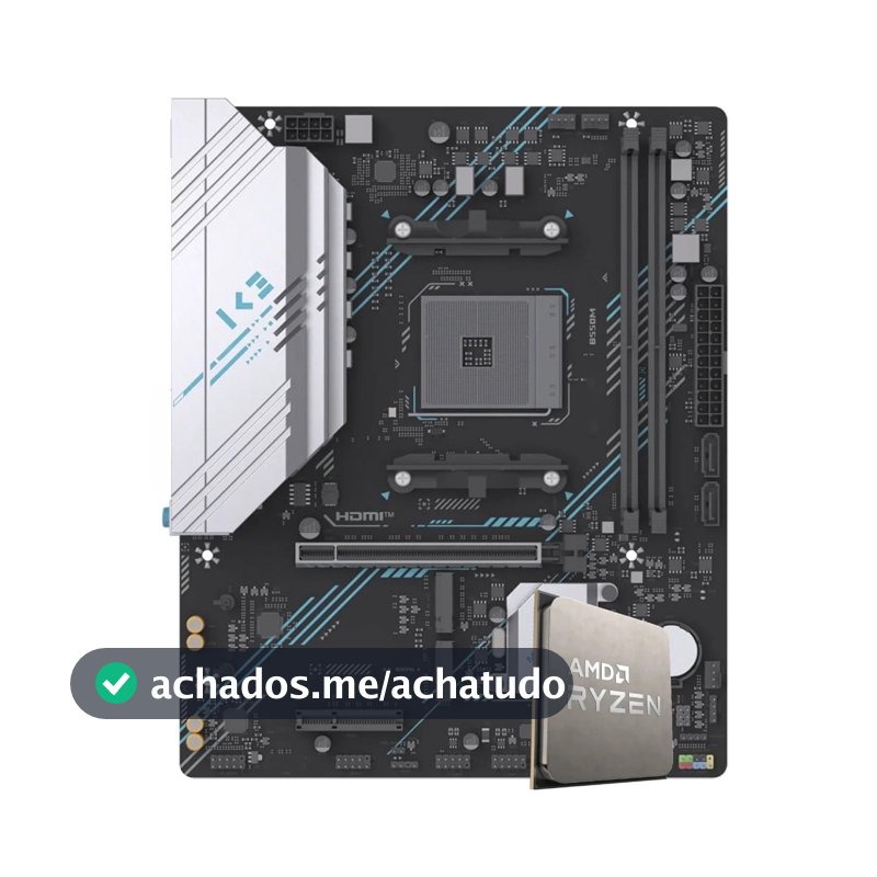 Kit Upgrade, AMD Ryzen 5 5500F + Placa Mãe Chipset B450