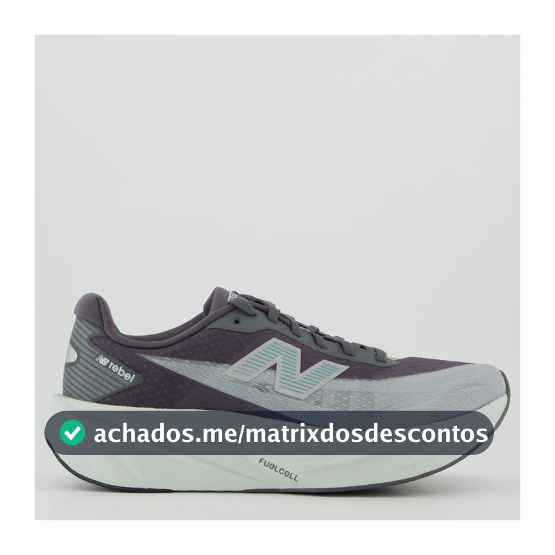 T�nis New Balance Fuelcell Rebel V5 Cinza e Azul Marinho