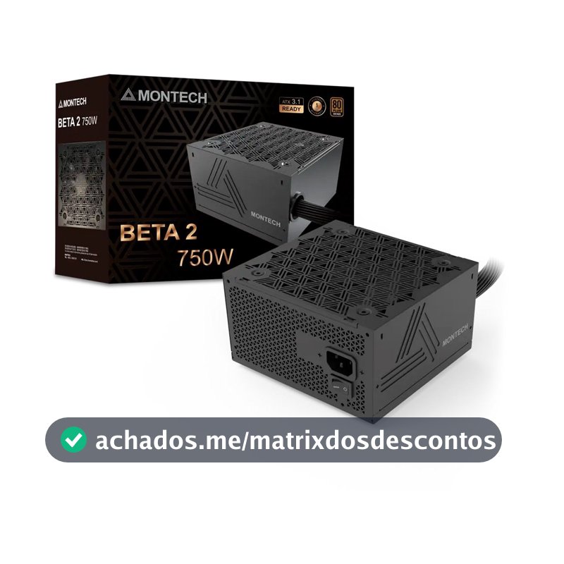 Fonte Montech Beta 2, 750W, Preto - BETA2750W