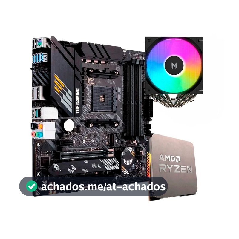 Placa-Mãe ASUS TUF Gaming B550M-Plus, mATX, DDR4 + Processador AMD Ryzen 7 5700X  + Air Cooler MACH1 WIND