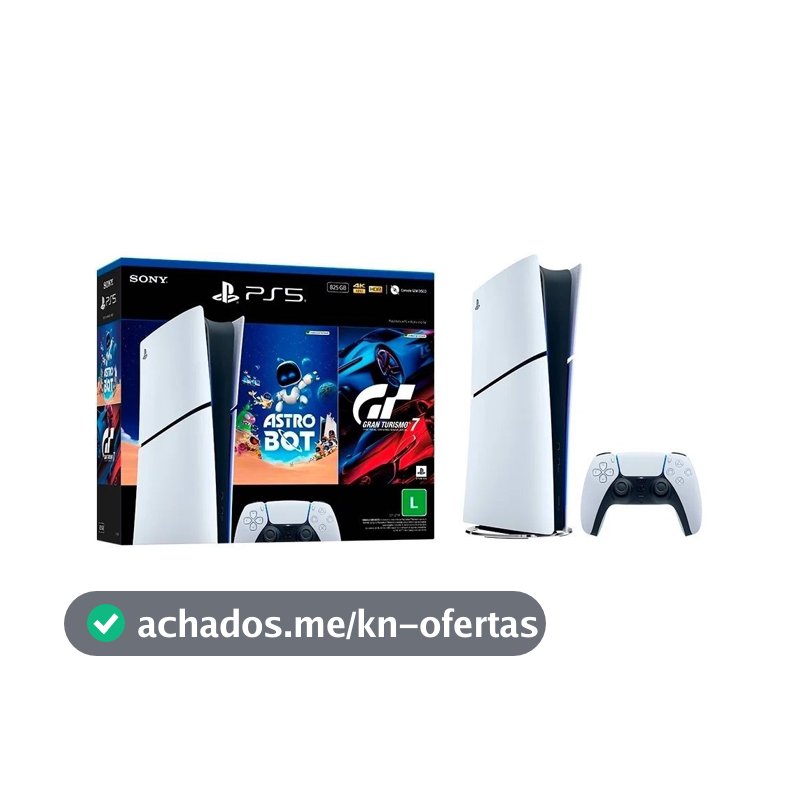 Console Sony PlayStation 5, SSD 825GB, Controle Sem Fio DualSense + 2 Jogos Digitais, Edição Digital