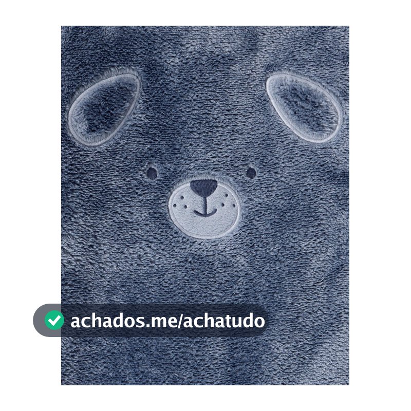 Macacão bebê peluciado urso - azul