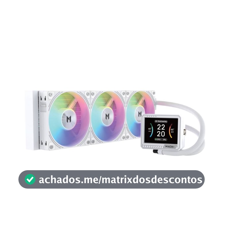 Water Cooler MACH1 GLACIAL, ARGB, 360mm, AMD e Intel, Branco - IMV360WH