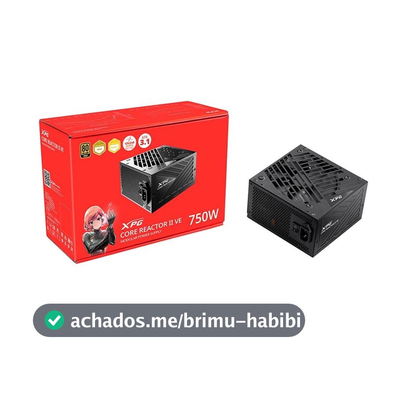 Fonte XPG Core Reactor II VE, 750W, 80 Plus Gold, Modular, PFC Ativo, Preto - 75261425