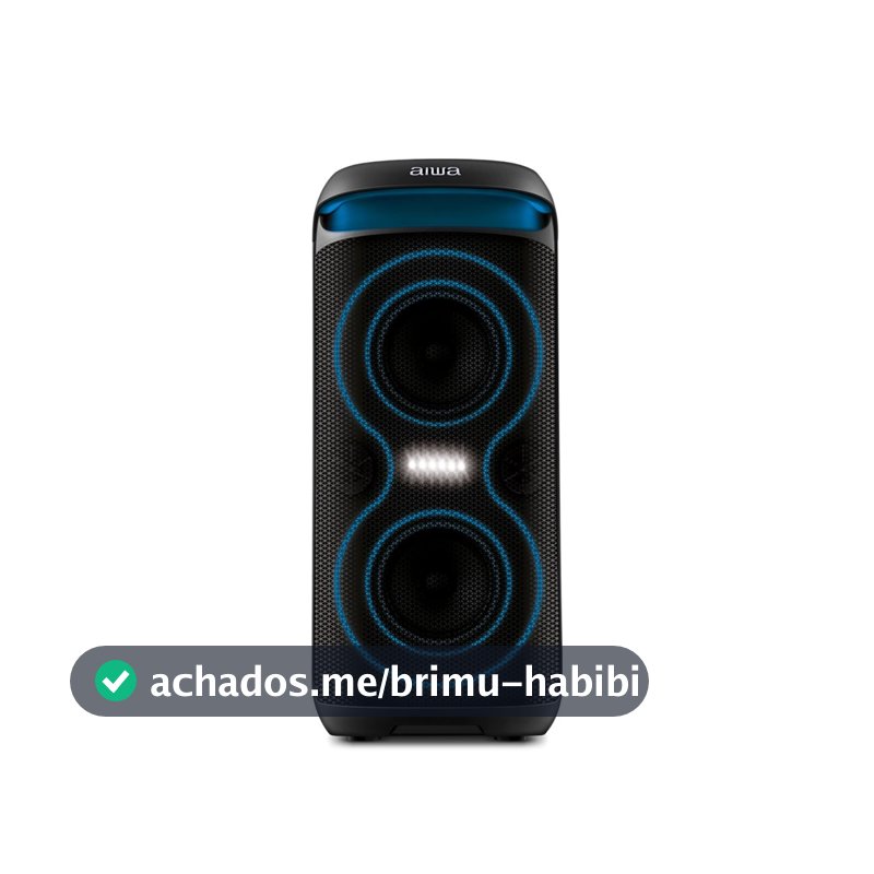 Caixa de Som Amplificada AIWA Party Box AWS-PB-08, 200W RMS, Bluetooth, Bivolt, Preto - AWS-PB-08