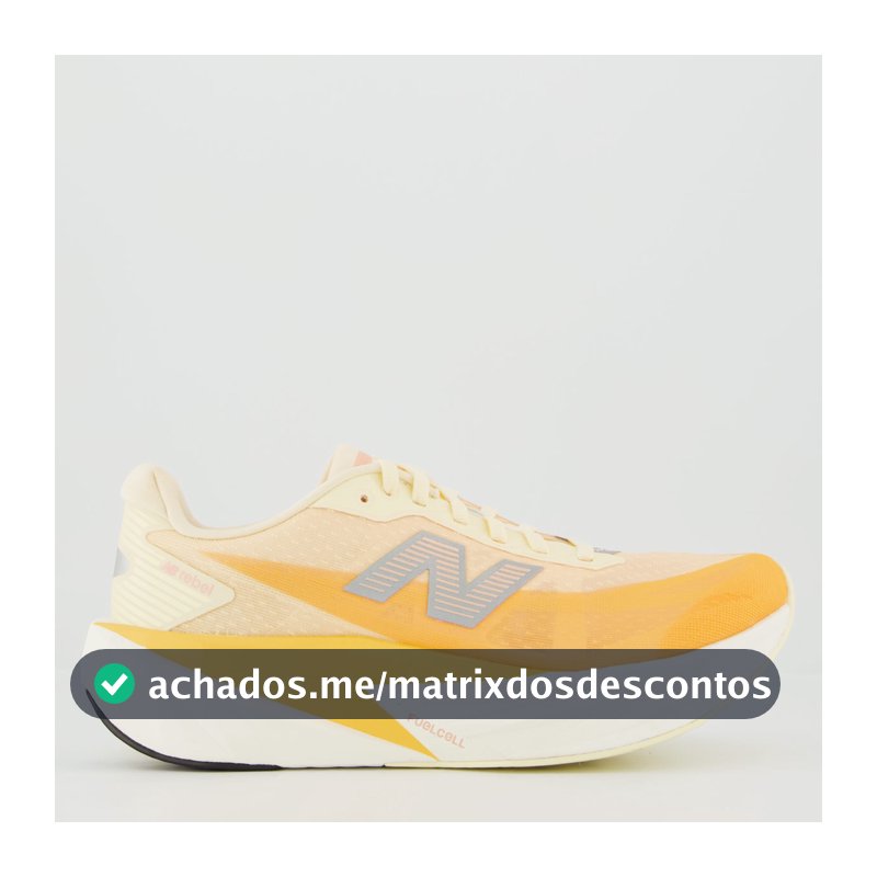T�nis New Balance Fuelcell Rebel V5 Feminino Laranja e Branco