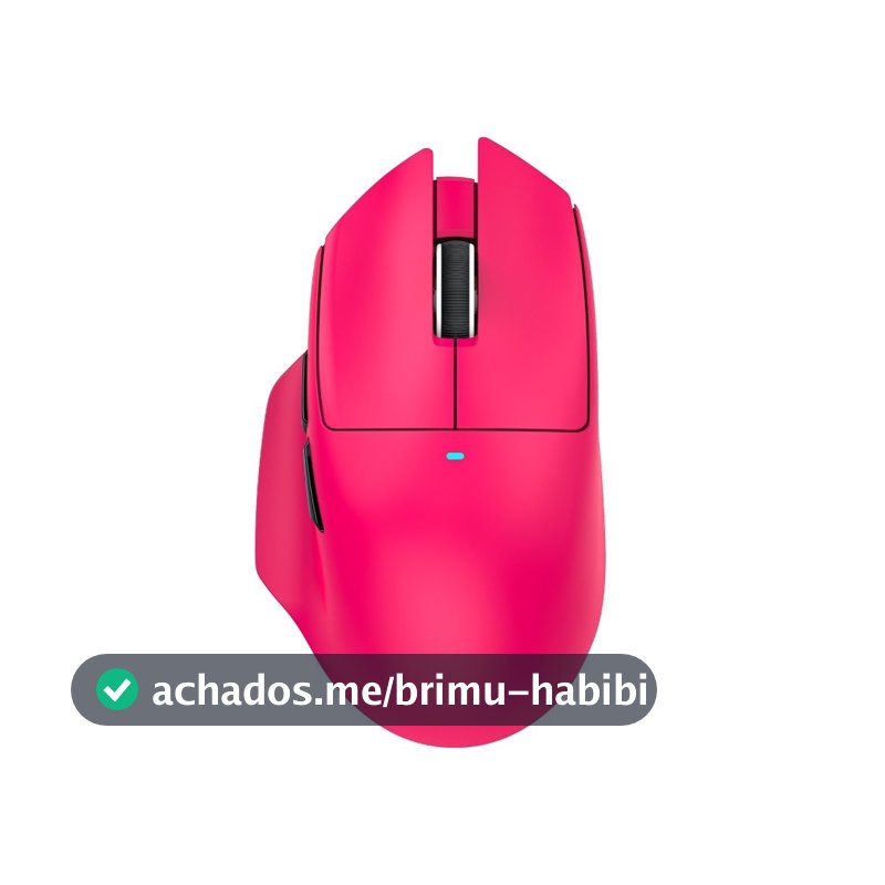 Mouse Gamer Sem Fio Attack Shark V6, RGB, 25000 DPI, Tri-Mode Wireless Bluetooth USB-C, Berry Red - V6