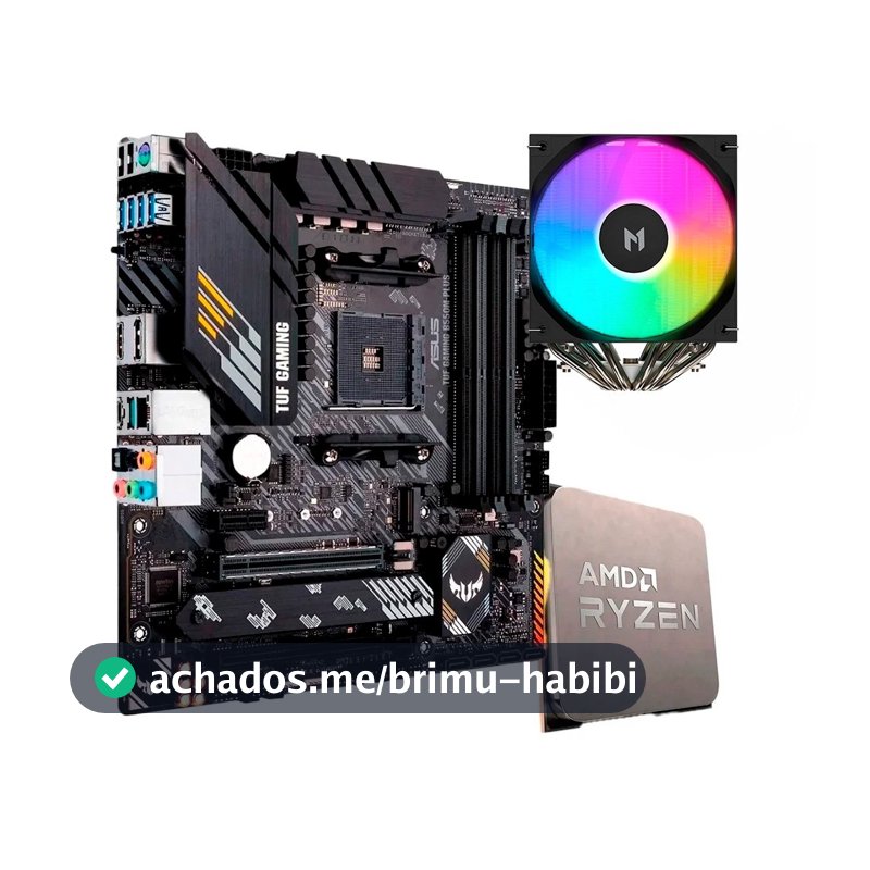 Placa-Mãe ASUS TUF Gaming B550M-Plus, mATX, DDR4 + Processador AMD Ryzen 7 5700X  + Air Cooler MACH1 WIND