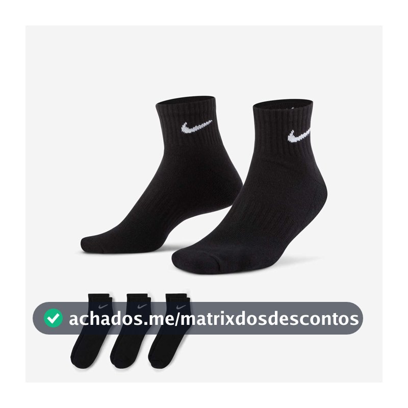 Meia Nike Everyday Cushion (3 Pares) Unissex
