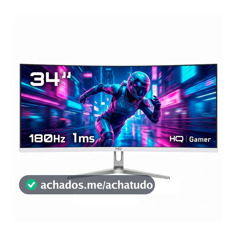 Monitor Gamer HQ 34" Curvo UltraWide QHD 180Hz IPS