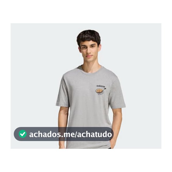 CAMISETA ESTAMPA SNACK COOKIE - Cinza adidas
