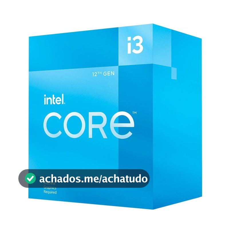 Processador Intel Core i3-12100F, 3.3GHz (4.3GHz Max Turbo), Cache 12MB, 4 Núcleos, 8 Threads, LGA 1700, Sem Vídeo Integrado - BX8071512100F