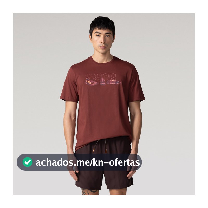 Camiseta Masculina Malha Estampada ASICS em Promoção