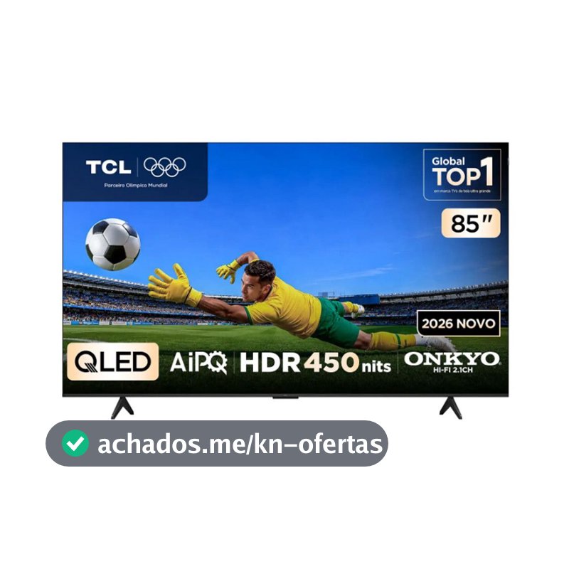 Smart TV TCL P7L 85 Polegadas 4K Ultra HD QLED Preto Google TV Dolby Atmos 120Hz Bivolt