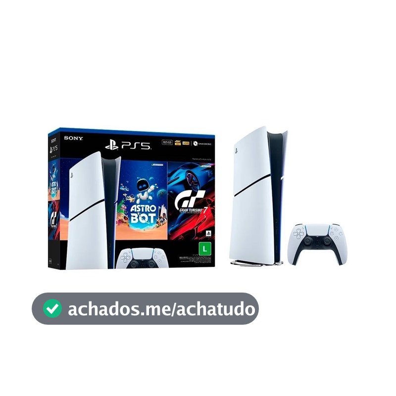 Console Sony PlayStation 5, SSD 825GB, Controle Sem Fio DualSense + 2 Jogos Digitais, Edição Digital