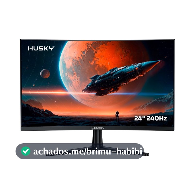 Monitor Gamer Curvo Husky Boreal 24", FHD, 240Hz, 1ms, Adaptive Sync, VA, DisplayPort e HDMI, HDR - HMG00524PT