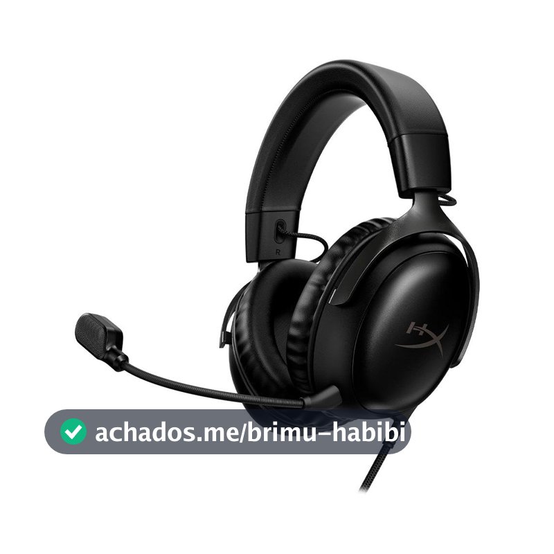 Headset Gamer HyperX Cloud III, Driver 53mm, USB, Multi Plataformas, Preto - 727A8AA