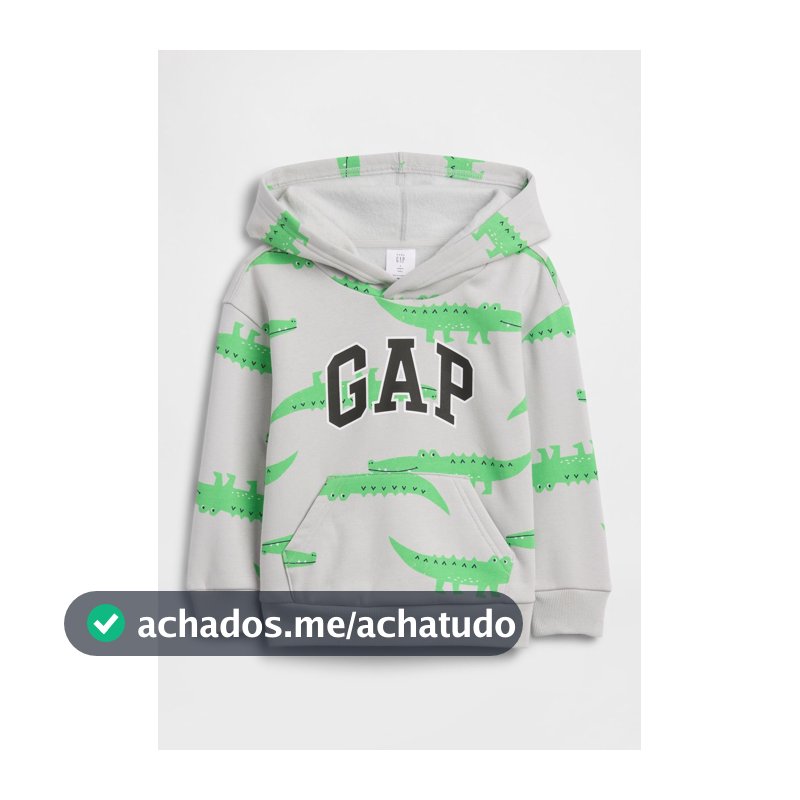 Blusa de Moletom Infantil GAP Crocodilos Cinza