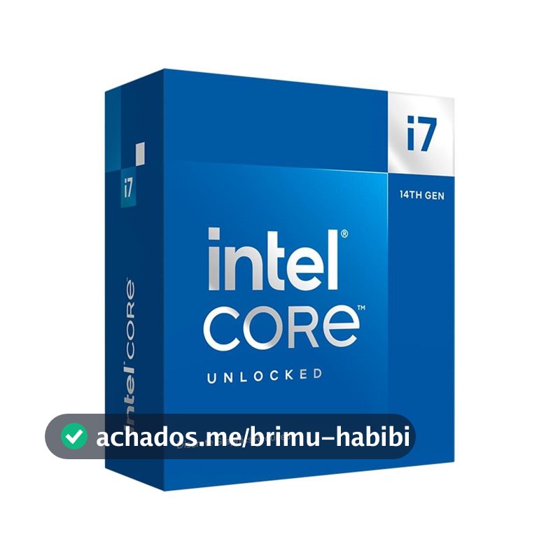 Processador Intel Core i7-14700KF, 3.4GHz (5.6 GHz Max Turbo), Cache 33MB, 20 Núcleos, 28 Threads, LGA 1700, Sem Vídeo Integrado - BX8071514700KF