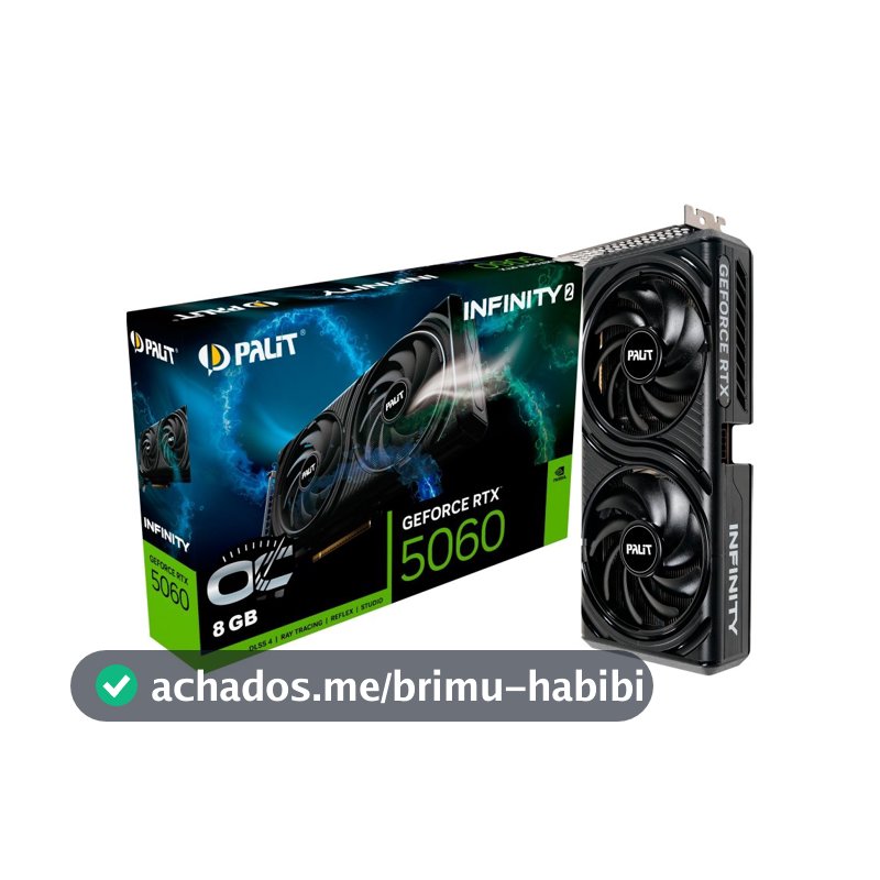 Placa de Video Palit GeForce RTX 5060 8GB INFINITY 2 OC GDDR7 128bits - NE75060V19P1-GB2063L