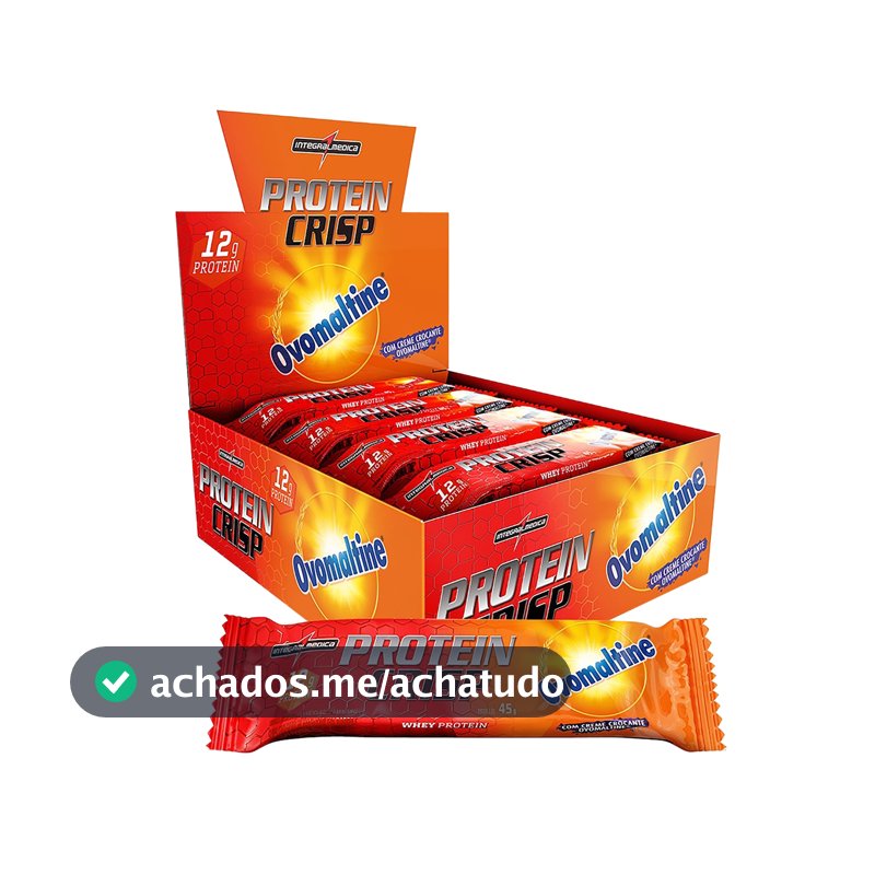 Caixa Barra de Proteína 45g Integralmédica Protein Crispbar Ovomaltine® - 12 Unidades em Promoção