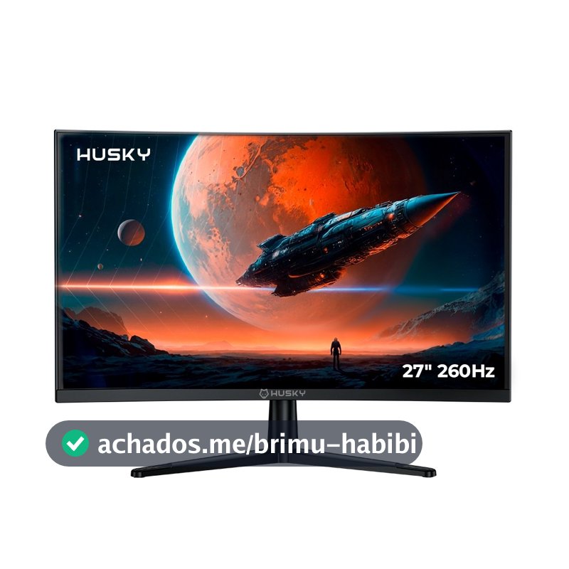 Monitor Gamer Curvo Husky Boreal 27", FHD, 260Hz, 1ms, Adaptive Sync, VA, DisplayPort e HDMI, HDR - HMG00627PT