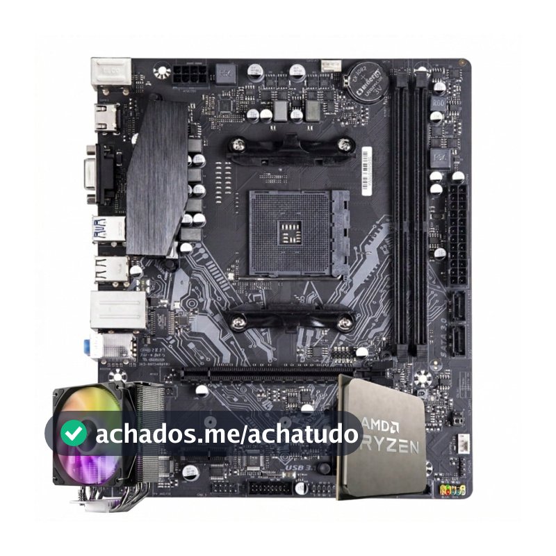 Kit Upgrade Ryzen 7 5700X + Placa-Mãe A520M + Cooler