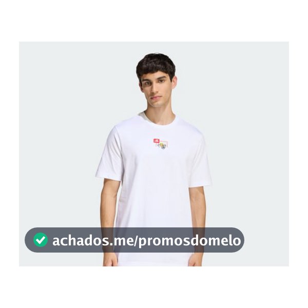 CAMISETA BORDADO PEQUENO ESTAMPA FUTEBOL - Branco adidas