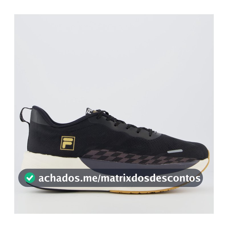 T�nis Fila Aero Skyfoam Preto e Dourado