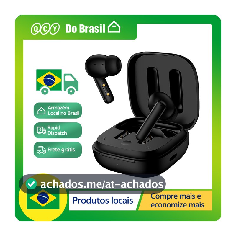 Fones QCY T13 ANC Bluetooth 5.3 Sem Fio