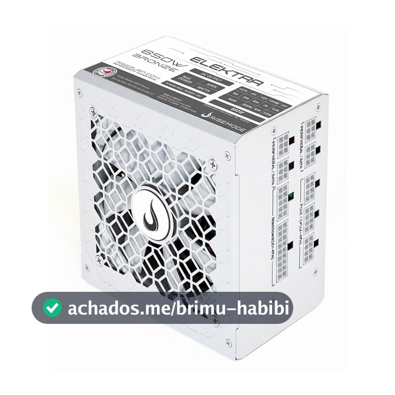 Fonte Gamer Rise Mode Elektra, 650W, Bronze, Full Modular, PFC Ativo, Branco - RM-PSU-ELKM-650-W