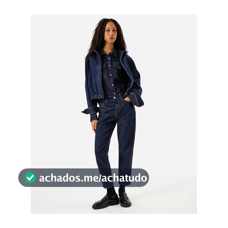 calça mom jeans cintura super alta azul