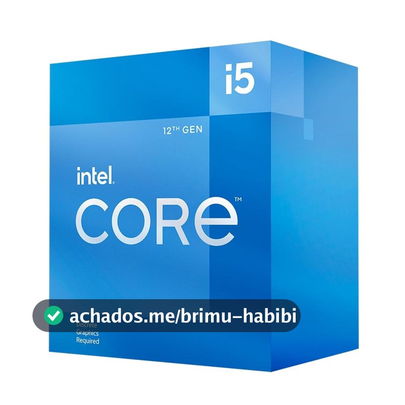Processador Intel Core i5-12400F, 2.5GHz (4.4GHz Max Turbo), Cache 18MB, 6 Núcleos, 12 Threads, LGA 1700, Sem Vídeo Integrado - BX8071512400F