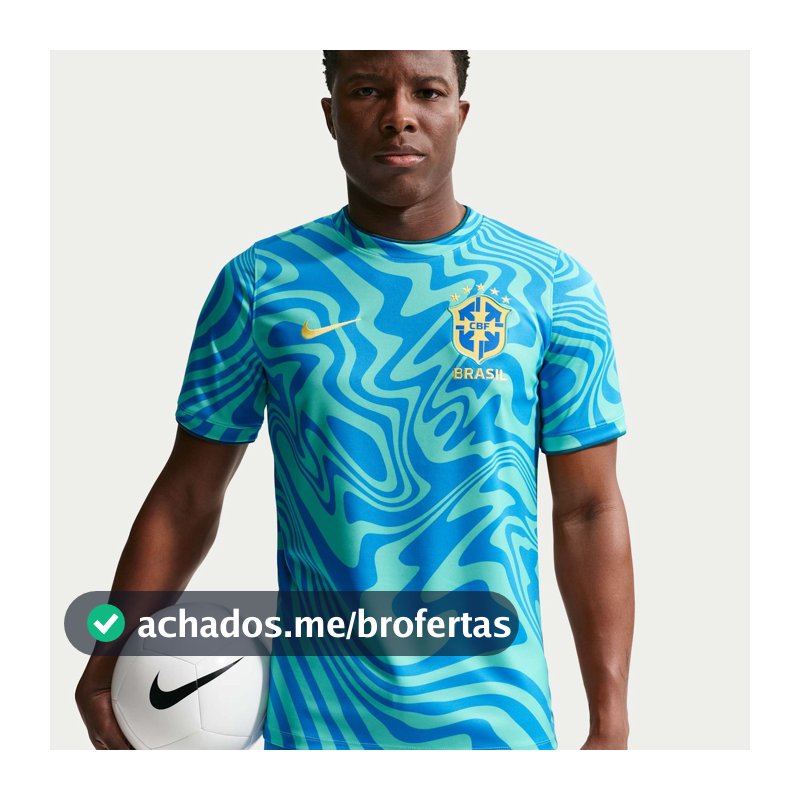 Camiseta Brasil Dri Fit Nike Academy Pro Pre Jogo Masculina
