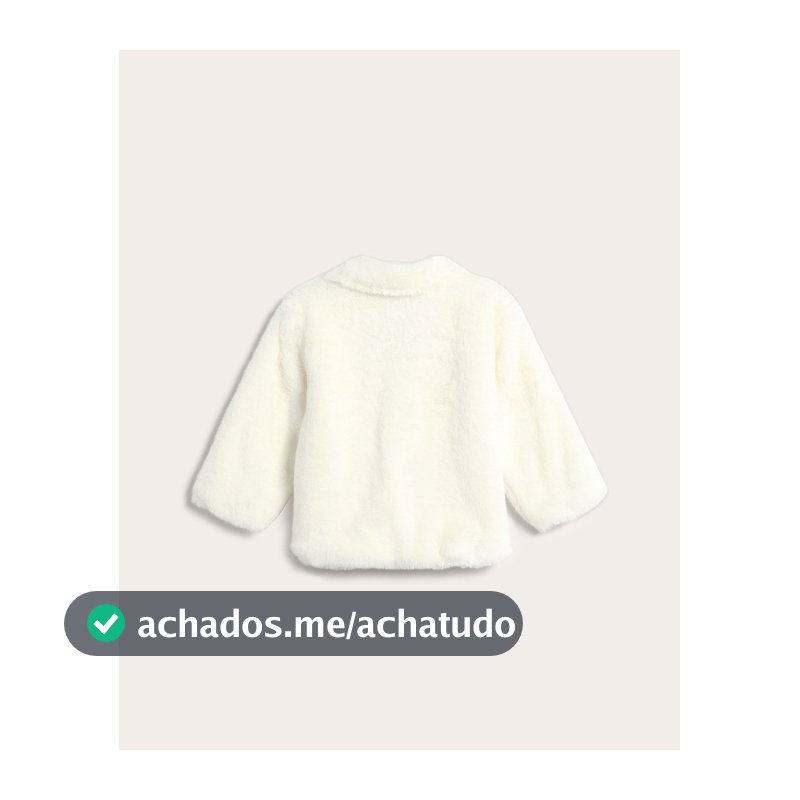 Jaqueta bebê fleece peluciada - branca