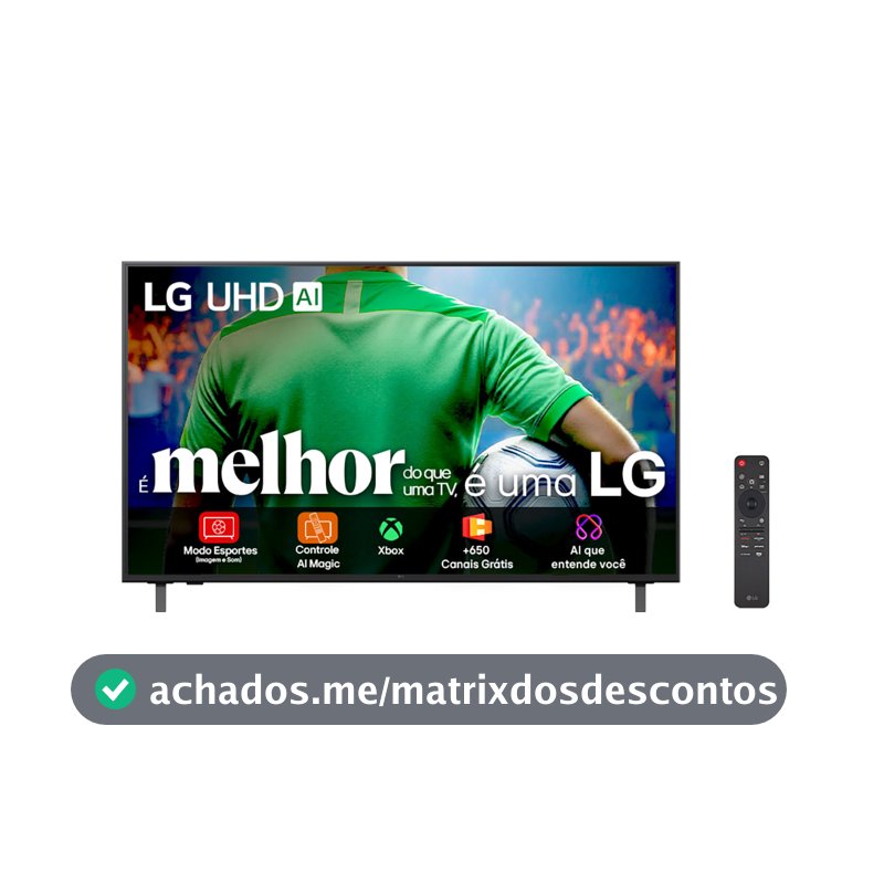Smart TV 4K 60" LG UHD 60UA8550PSA A7 AI Ger8 4K Super Upscaling Google Cast Alexa Integrado Controle AI Smart Magic WebOS 25