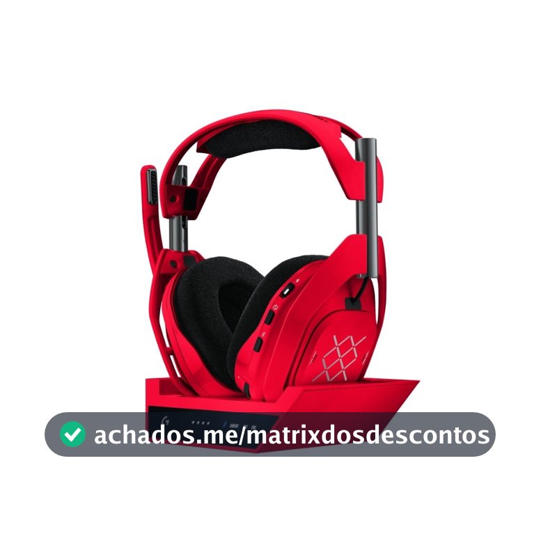 Headset Gamer Sem Fio Logitech G Astro A50 X LIGHTSPEED, Base Station, PRO-G GRAPHENE, Bluetooth, HDMI 2.1 Passthru, 939-002280 - Vermelho