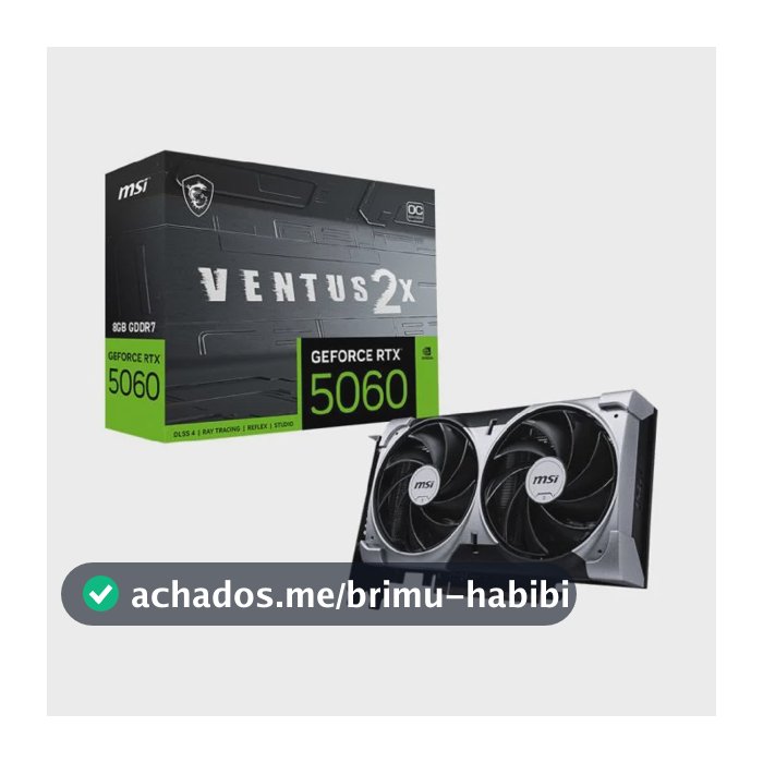 Placa De Video Msi RTX 5060 Ventus 2x Oc 8GB Gddr7 128bits - 912-v537-017