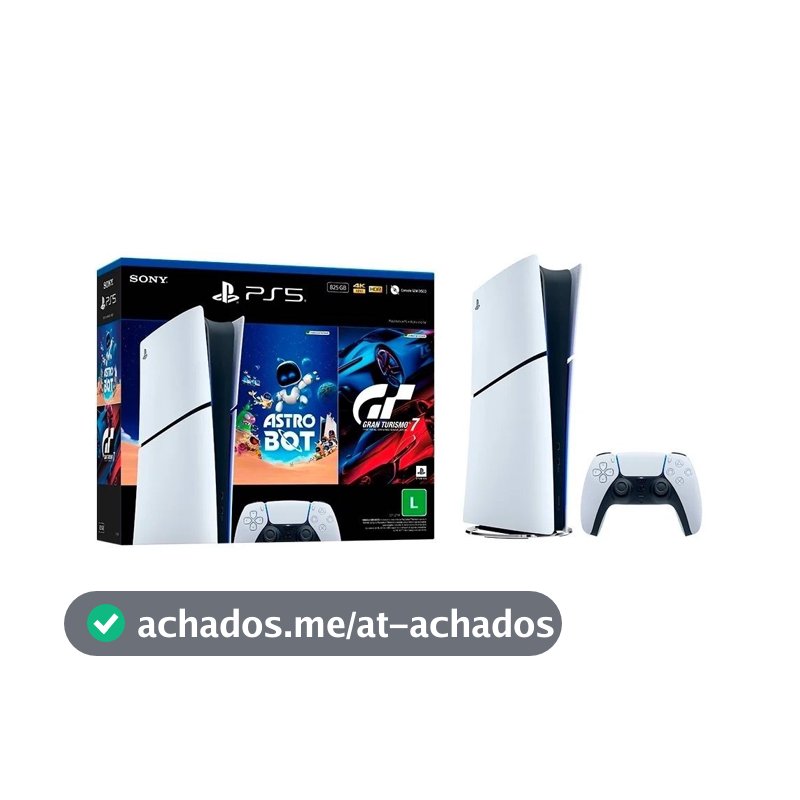 Console Sony PlayStation 5, SSD 825GB, Controle Sem Fio DualSense + 2 Jogos Digitais, Edição Digital