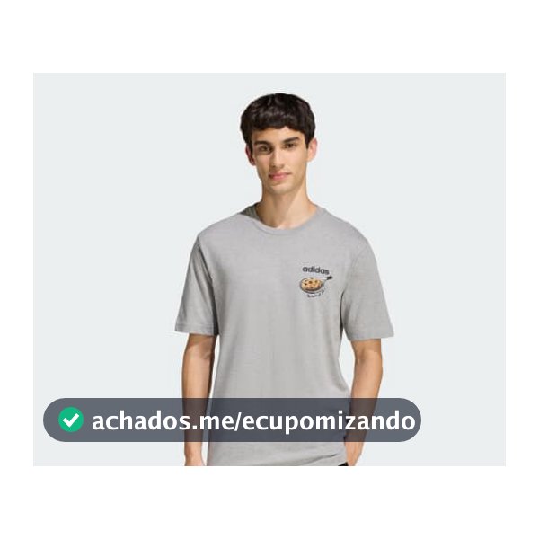 CAMISETA ESTAMPA SNACK COOKIE - Cinza adidas