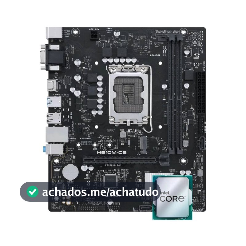 Kit Upgrade, Intel Core i5 12400F, Placa Mãe H610M